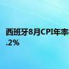 西班牙8月CPI年率初值2.2%