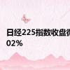 日经225指数收盘微跌0.02%