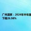 广州酒家：2024年半年度净利润下降26.98%