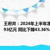 王府井：2024年上半年净利润2.93亿元 同比下降43.36%