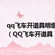 qq飞车开道具明细查询(QQ飞车开道具)