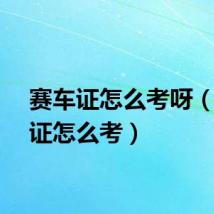 赛车证怎么考呀（赛车证怎么考）