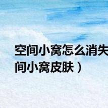 空间小窝怎么消失（空间小窝皮肤）