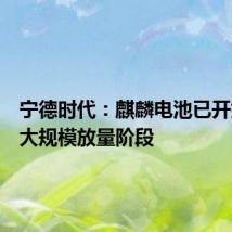 宁德时代:麒麟电池已开始进入大规模放量阶段