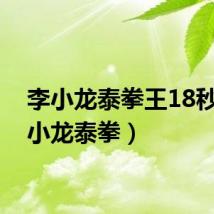李小龙泰拳王18秒（李小龙泰拳）