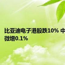 比亚迪电子港股跌10% 中期溢利微增0.1%