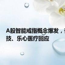 A股智能戒指概念爆发,奋达科技、乐心医疗回应