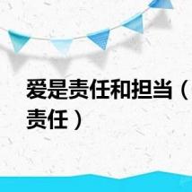 爱是责任和担当（爱是责任）