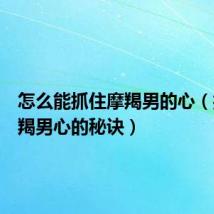 怎么能抓住摩羯男的心(抓住摩羯男心的秘诀)