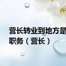 营长转业到地方是什么职务（营长）