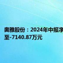 奥雅股份:2024年中报净利润降至-7140.87万元