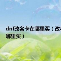 dnf改名卡在哪里买(改名卡在哪里买)