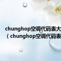 chunghop空调代码表大全乐京(chunghop空调代码表)