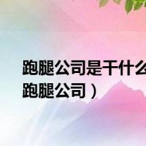 跑腿公司是干什么的（跑腿公司）