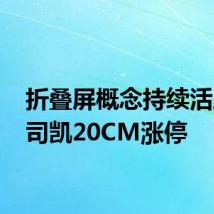 折叠屏概念持续活跃 爱司凯20CM涨停