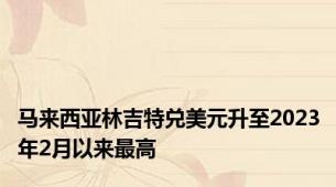 马来西亚林吉特兑美元升至2023年2月以来最高
