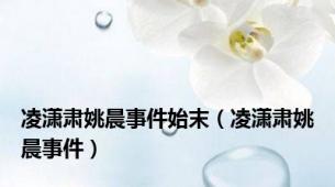 凌潇肃姚晨事件始末（凌潇肃姚晨事件）