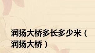 润扬大桥多长多少米（润扬大桥）