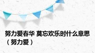 努力爱春华 莫忘欢乐时什么意思（努力爱）