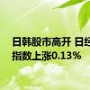日韩股市高开 日经225指数上涨0.13%