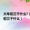 大年初三干什么?（大年初三干什么）