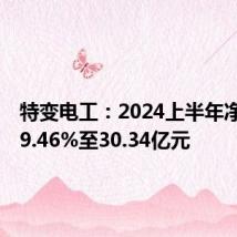 特变电工:2024上半年净利降59.46%至30.34亿元