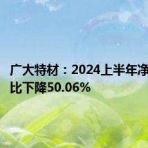 广大特材:2024上半年净利润同比下降50.06%