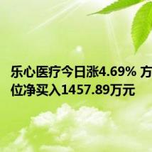 乐心医疗今日涨4.69% 方新侠席位净买入1457.89万元