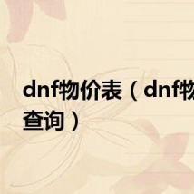 dnf物价表(dnf物价网查询)