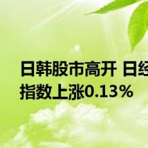 日韩股市高开 日经225指数上涨0.13%