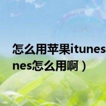 怎么用苹果itunes(itunes怎么用啊)