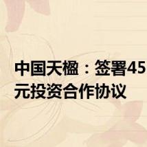 中国天楹:签署45.75亿元投资合作协议