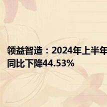 领益智造:2024年上半年净利润同比下降44.53%