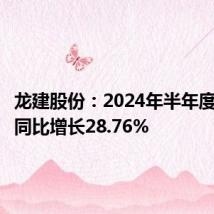龙建股份:2024年半年度净利润同比增长28.76%