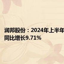 润邦股份:2024年上半年净利润同比增长9.71%