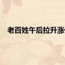 老百姓午后拉升涨停