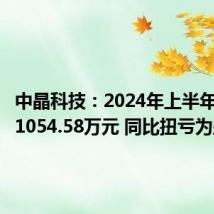 中晶科技:2024年上半年净利润1054.58万元 同比扭亏为盈