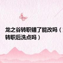 龙之谷转职错了能改吗(龙之谷转职后洗点吗)