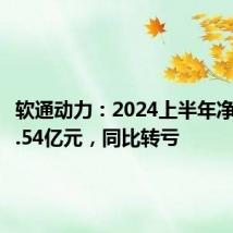 软通动力:2024上半年净利润-1.54亿元,同比转亏