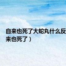 自来也死了大蛇丸什么反应(自来也死了)