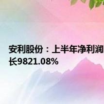 安利股份:上半年净利润同比增长9821.08%