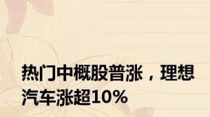 热门中概股普涨，理想汽车涨超10%