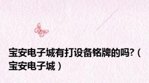 宝安电子城有打设备铭牌的吗?（宝安电子城）