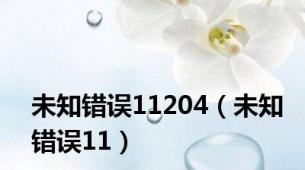 未知错误11204（未知错误11）