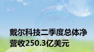 戴尔科技二季度总体净营收250.3亿美元