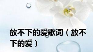 放不下的爱歌词（放不下的爱）