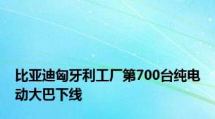 比亚迪匈牙利工厂第700台纯电动大巴下线