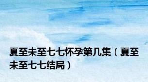 夏至未至七七怀孕第几集（夏至未至七七结局）