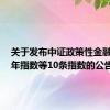 关于发布中证政策性金融债0-5年指数等10条指数的公告