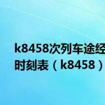 k8458次列车途经站点时刻表(k8458)